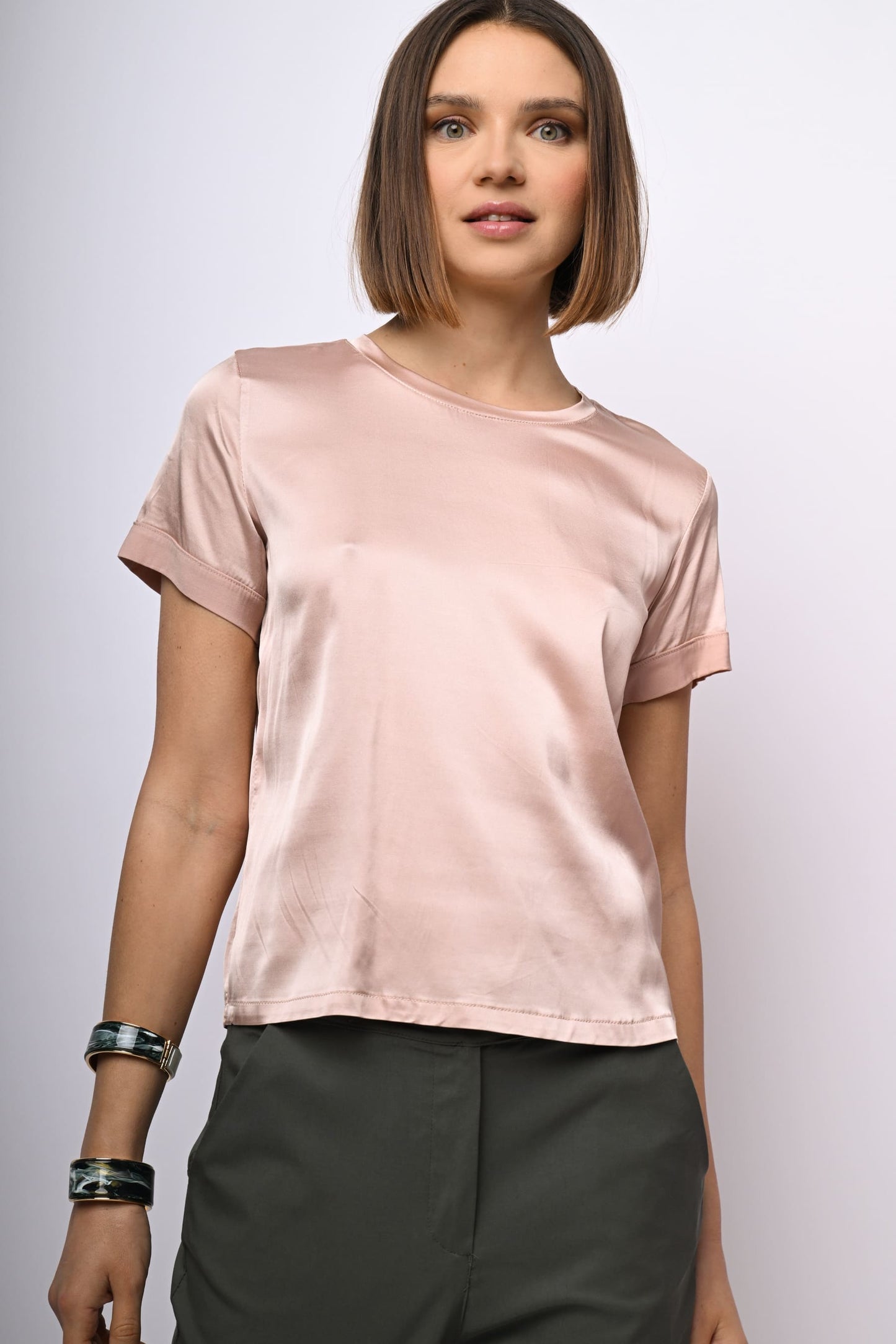 T-shirt in raso di viscosa